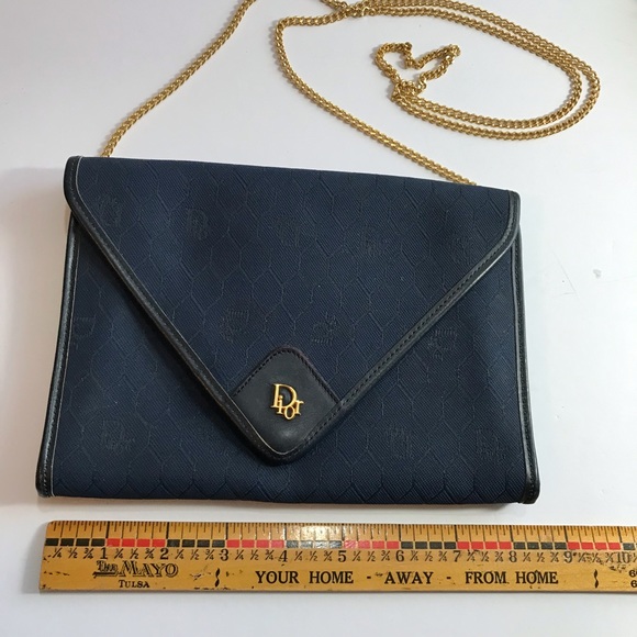 Dior Handbags - Vintage Christian Dior Navy Blue Hand Bag Purse
